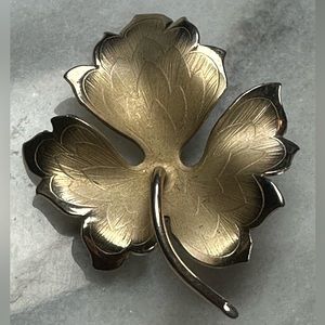 Giovanna Gold Tone Leaf Brooch